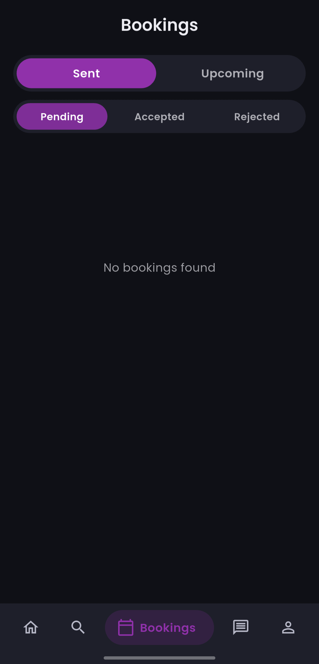 User profile screen